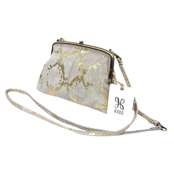 HOBO Handbags - Hobo Metallic Leather Snakeskin Convertible Crossbody Clutch Bag Handbag NWT